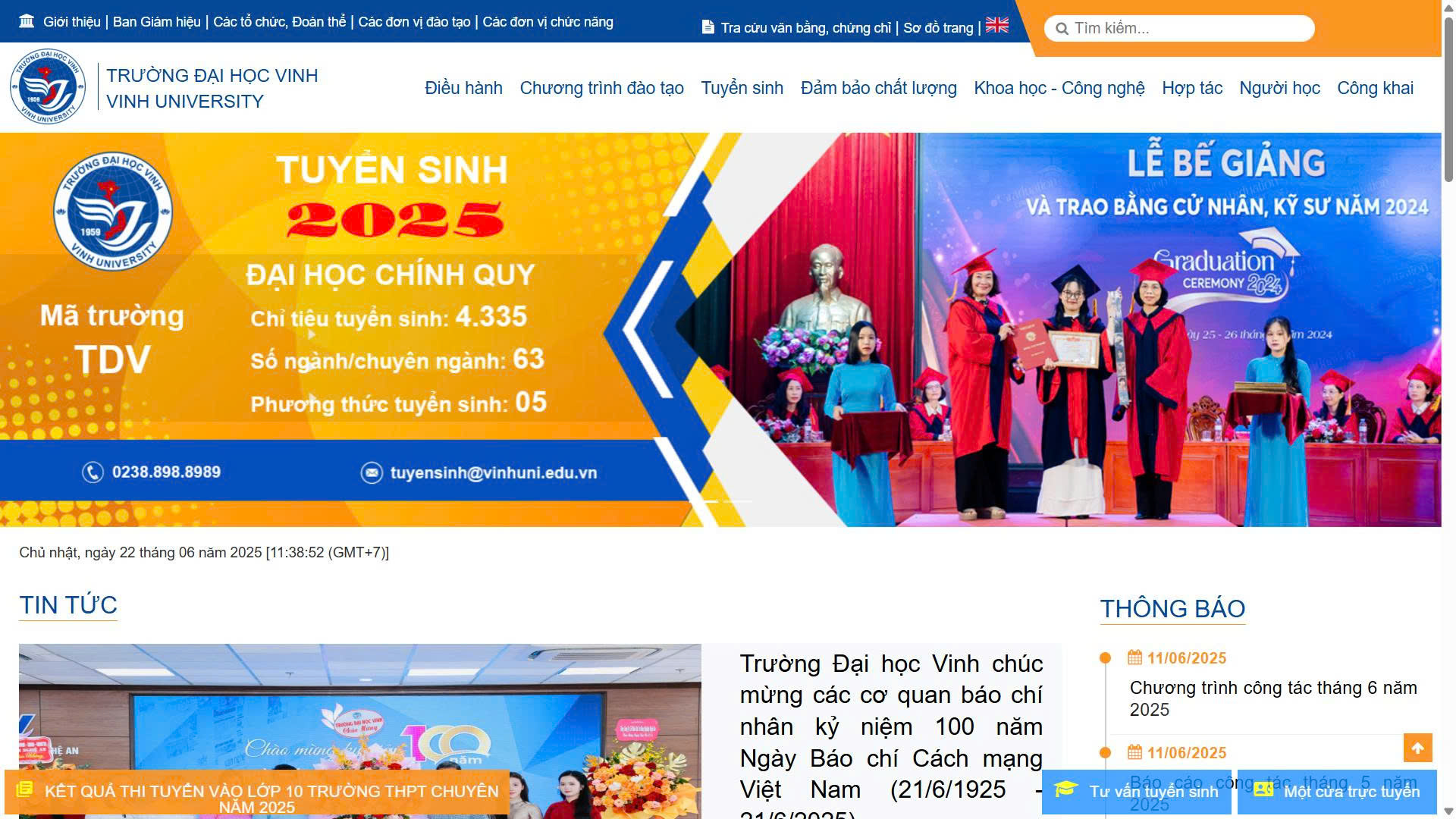 Công SV VINHUNI sv.vinhuni.edu.vn đăng nhập sử dụng cổng sinh viên Đại học Vinh 2 Website Trường Đại học Vinh (VINHUNI)
